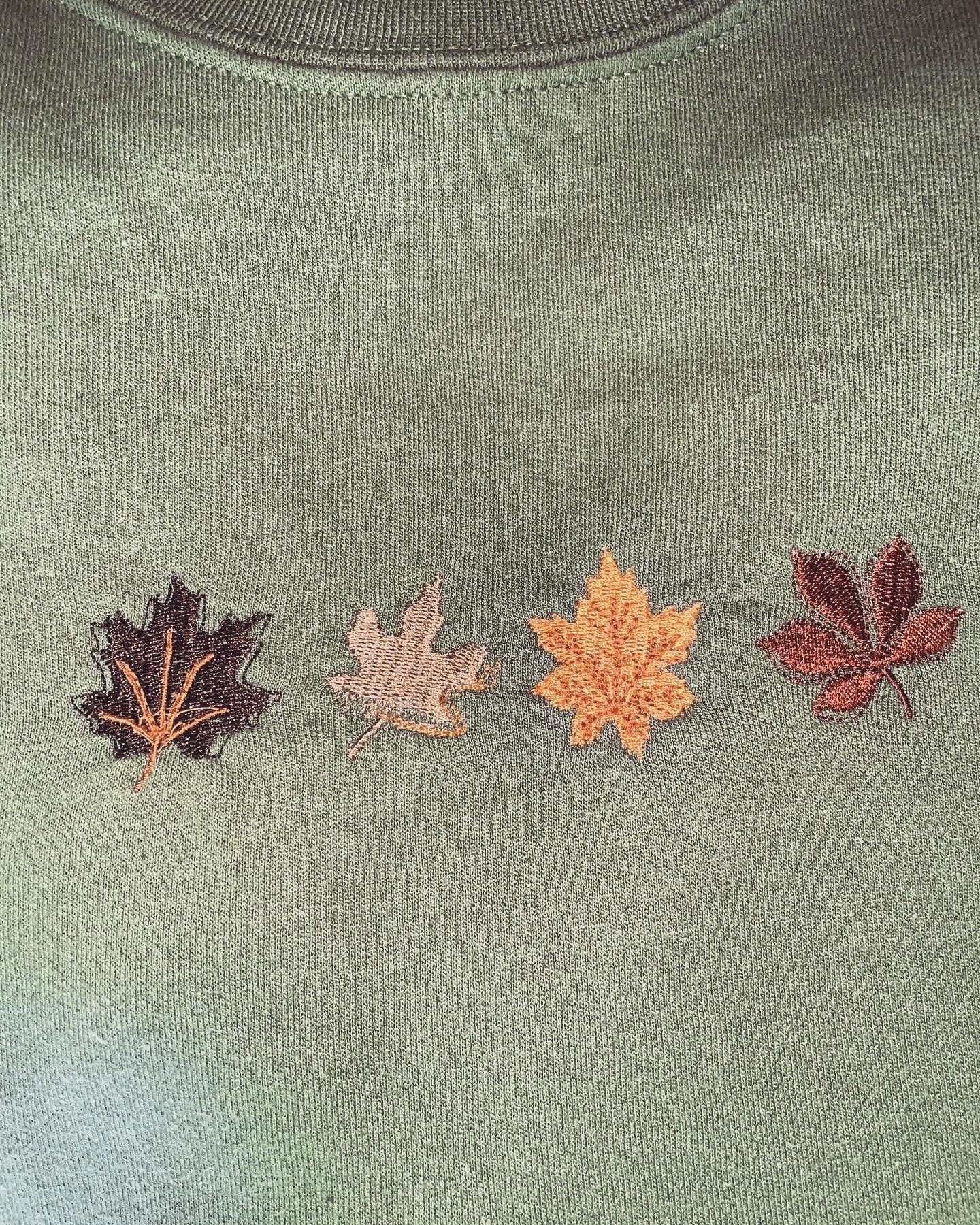 Leaves Fall Embroidered Sweatshirt