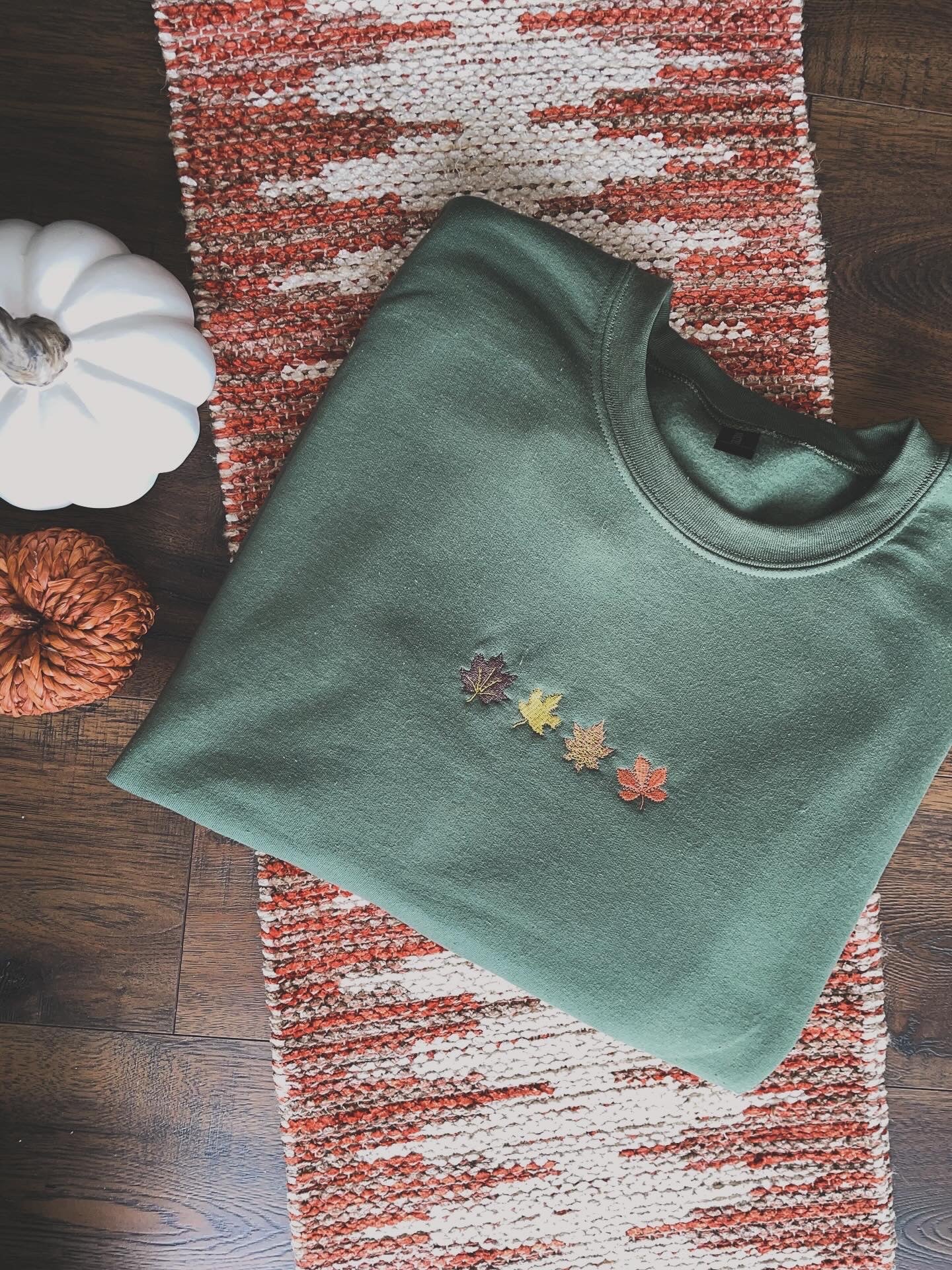 Leaves Fall Embroidered Sweatshirt