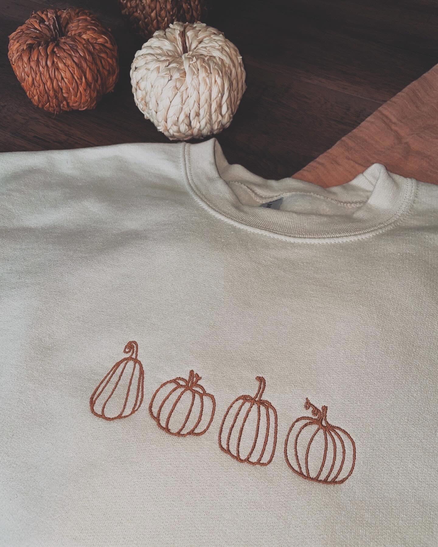 Pumpkins Fall Embroidered Sweatshirt