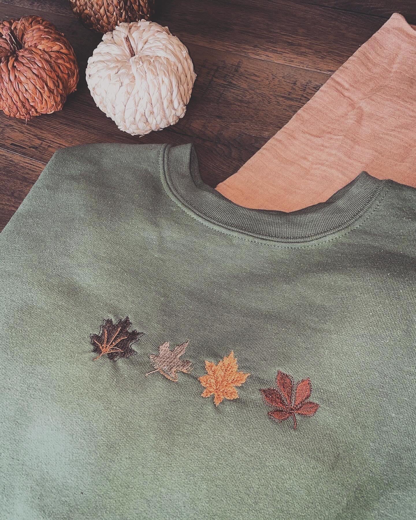Leaves Fall Embroidered Sweatshirt