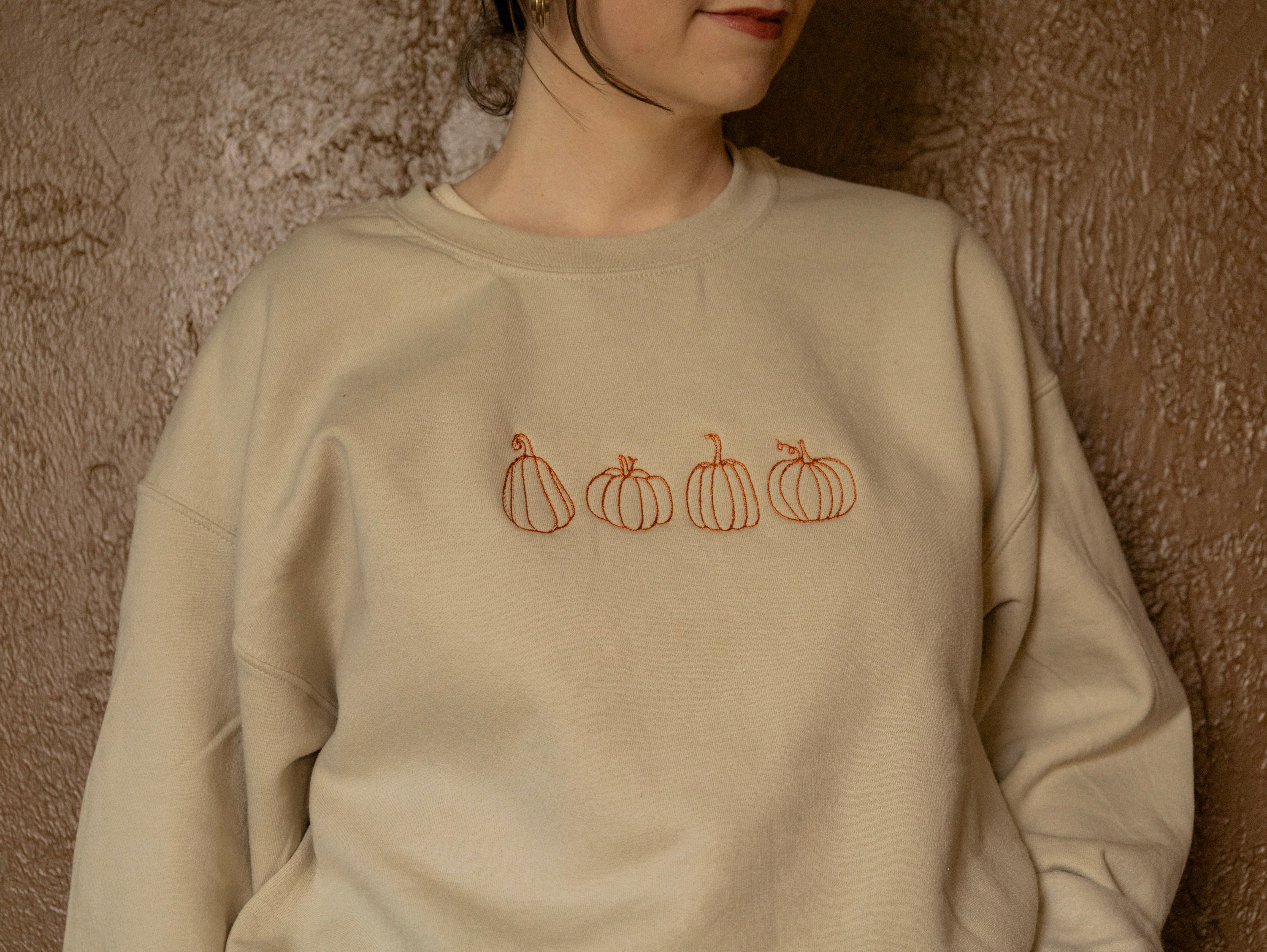 Pumpkins Fall Embroidered Sweatshirt