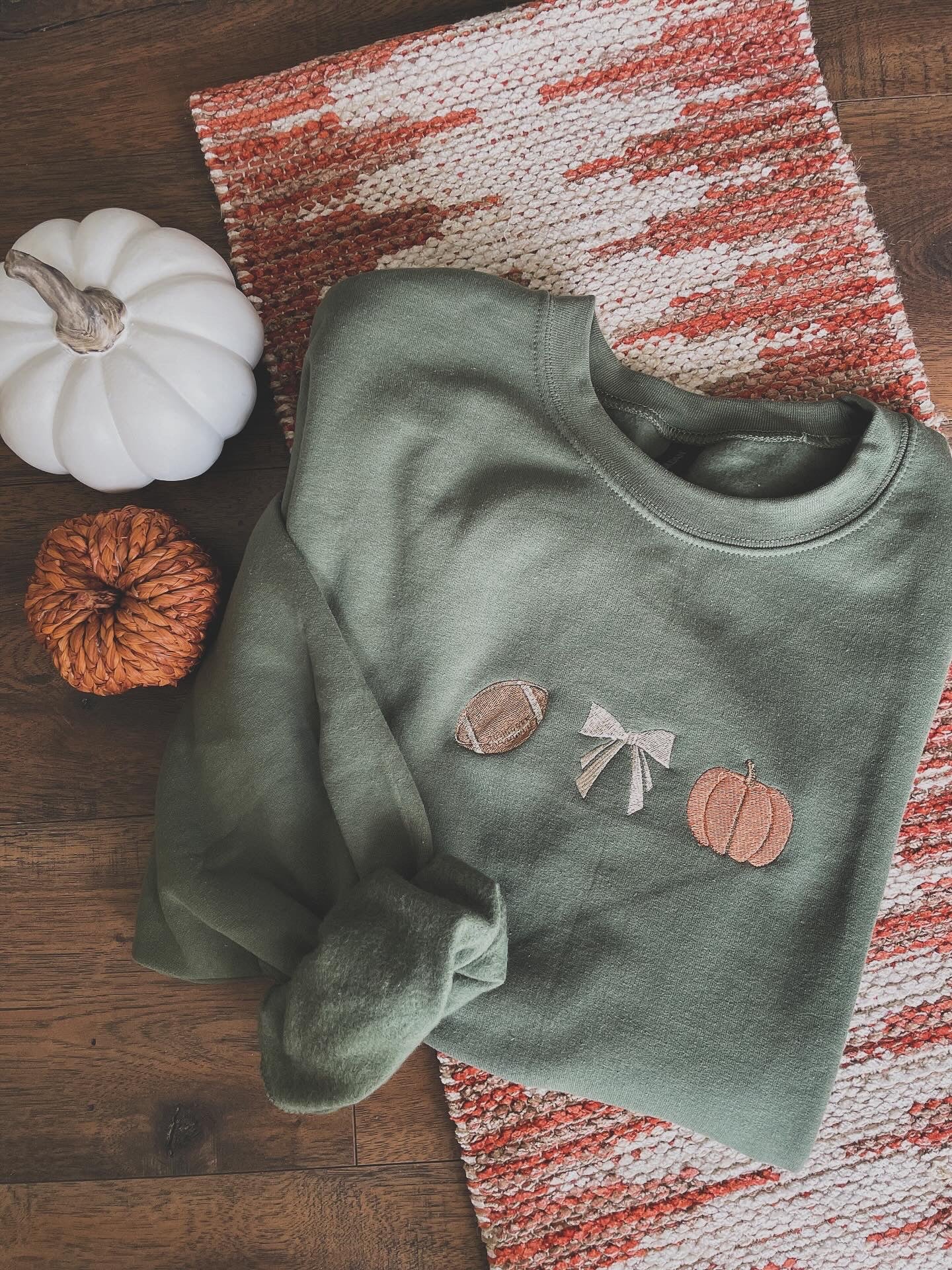 Football & Fall Embroidered Sweatshirt