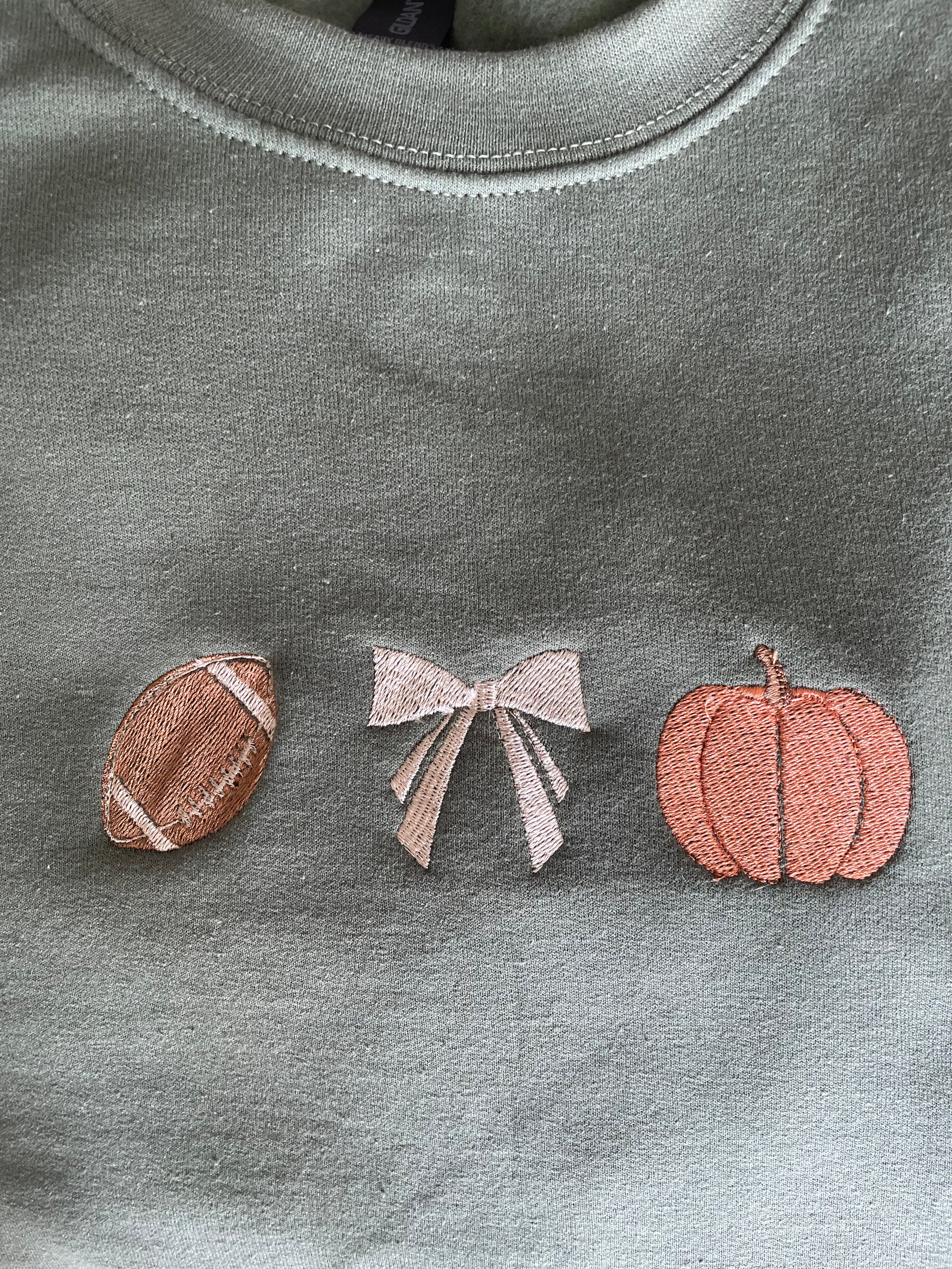 Football & Fall Embroidered Sweatshirt