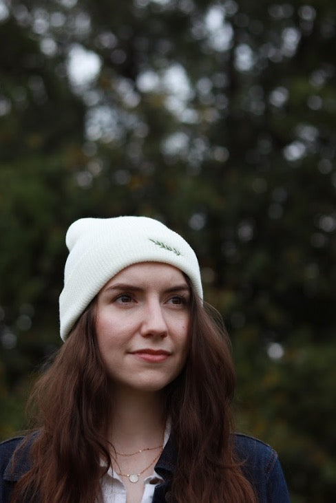 Embroidered Beanie - Simple Greenery