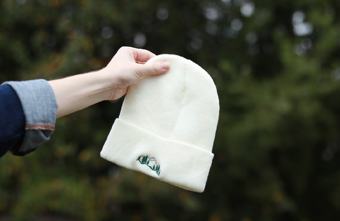 Embroidered Beanie - Mountains
