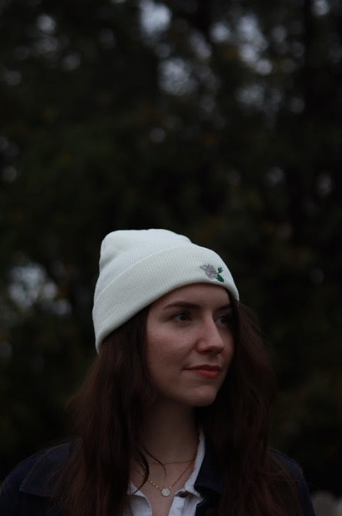 Embroidered Beanie - Rose